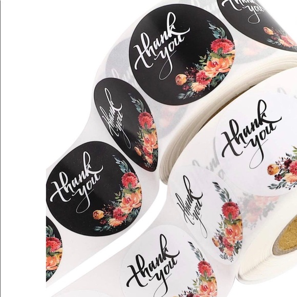 500 roll floral stickers THANK YOU posh packages - Picture 3 of 8